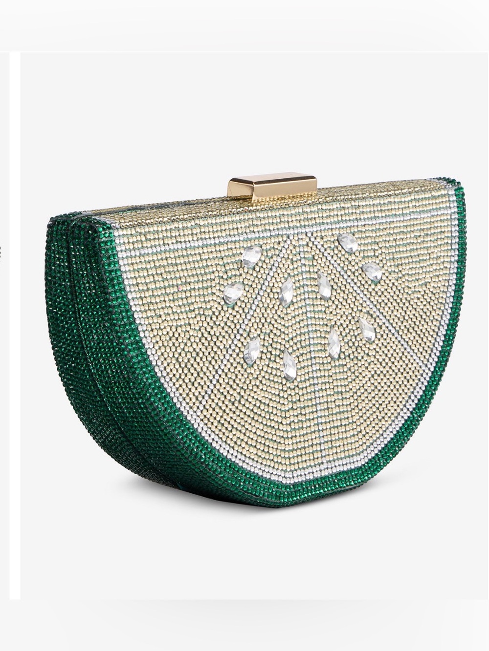 On 34th Fruit Wedge Clutch. Lime.